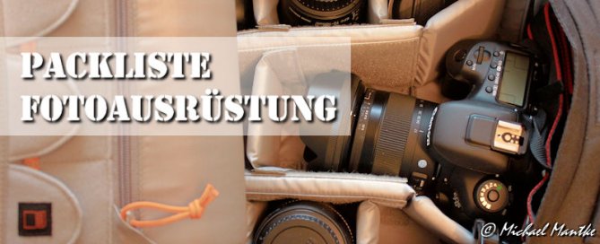 Packliste Fotoausrüstung