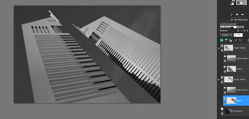 Fotobearbeitung SW Architekturfotografie