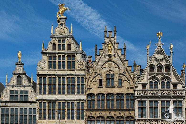 Häuserfassade, Antwerpen, Belgien