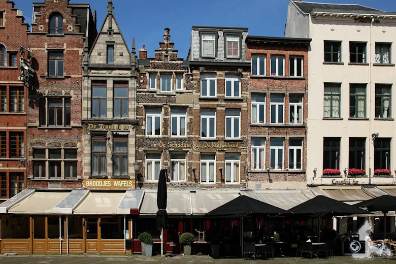 Häuserfassade, Antwerpen, Belgien