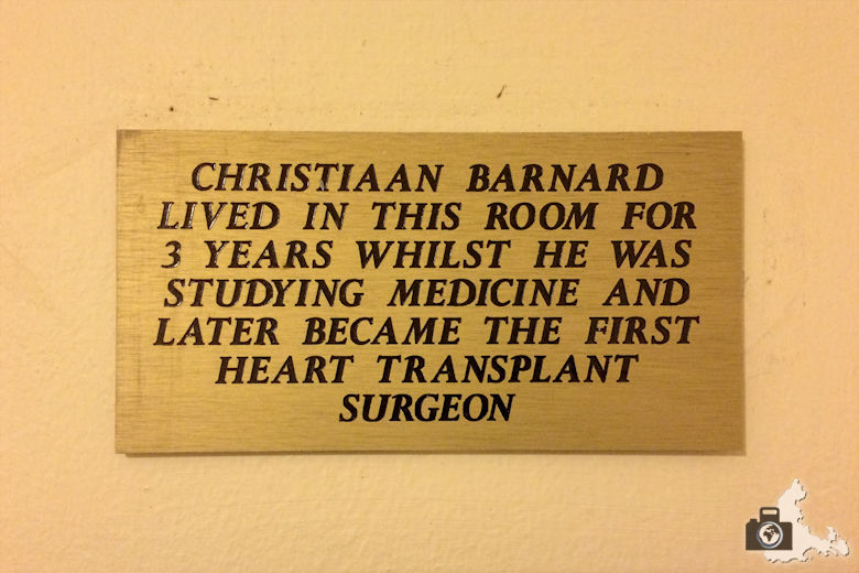 Brenwin Guest House in Kapstadt - Christiaan Barnard Gedenktafel