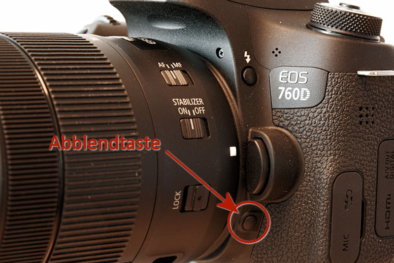 Abblendtaste an der Canon EOS 760D
