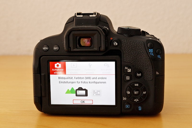Canon EOS 800D - Einsteiger Menü