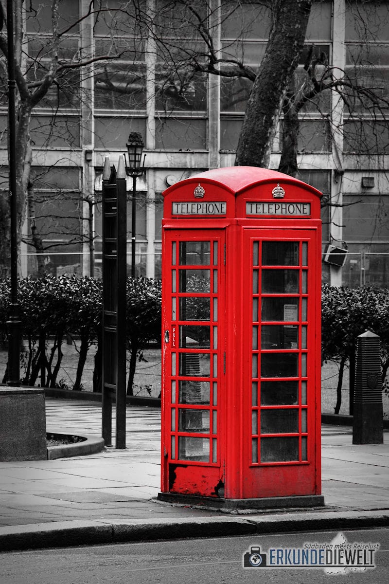 Rote Telefonzelle, London, Großbritannien