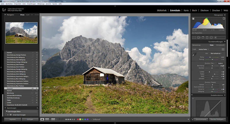 Bildbearbeitung - Grundeinstellungen in Lightroom