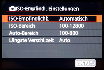Tipps und Einstellungen Canon 6D Mark II - ISO