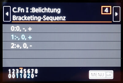 Tipps und Einstellungen Canon 6D Mark II - Belichtungsreihe