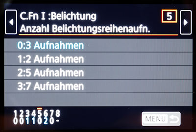 Tipps und Einstellungen Canon 6D Mark II - Belichtungsreihe