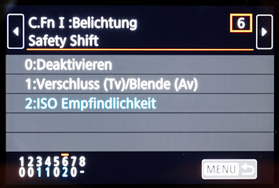 Tipps und Einstellungen Canon 6D Mark II - Safety Shift
