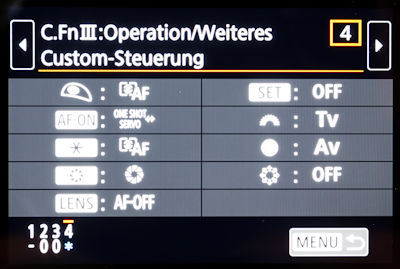 Tipps und Einstellungen Canon 6D Mark II - Tastenbelegung