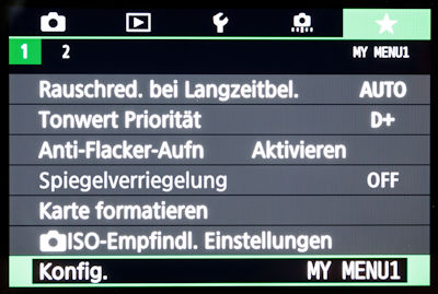 Tipps und Einstellungen Canon 6D Mark II - My Menu