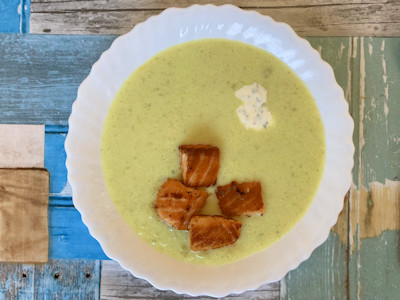 Rezept - Deutsche Küche - Gurkensuppe mit Lachs