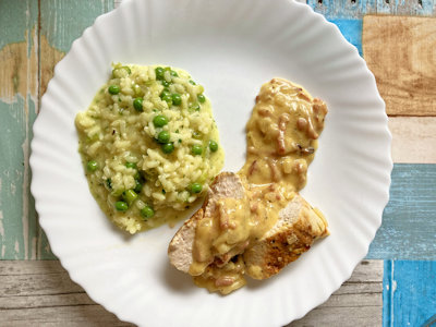 Rezept - Italienische Küche - Hähnchenbrustfilet mit Risi-Bisi-Risotto