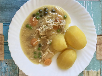 Französische Küche – Hühnerfrikassee Französische Küche - Hühnerfrikassee