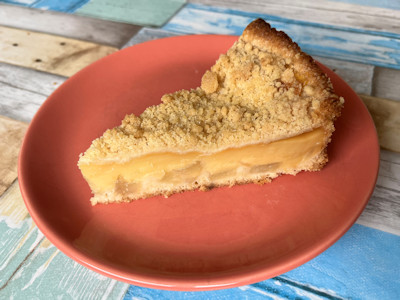 Apfelkuchen mit Vanillepudding und Streuseln Rezept