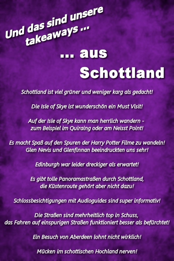 Takeaways Schottland