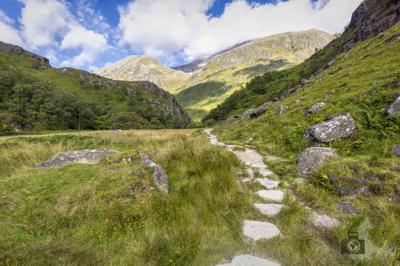 Steall Falls Wanderung, Glen Nevis, Schottland