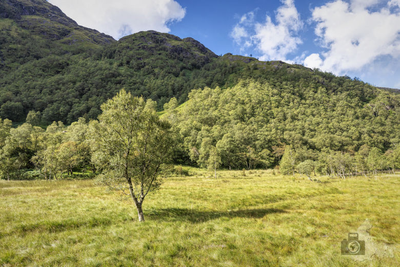 Steall Falls Wanderung, Glen Nevis, Schottland