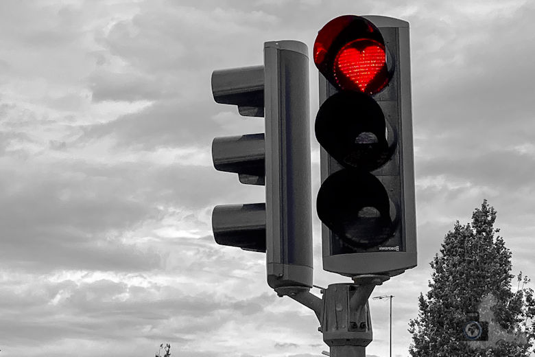 Herz Ampel im Akureyri