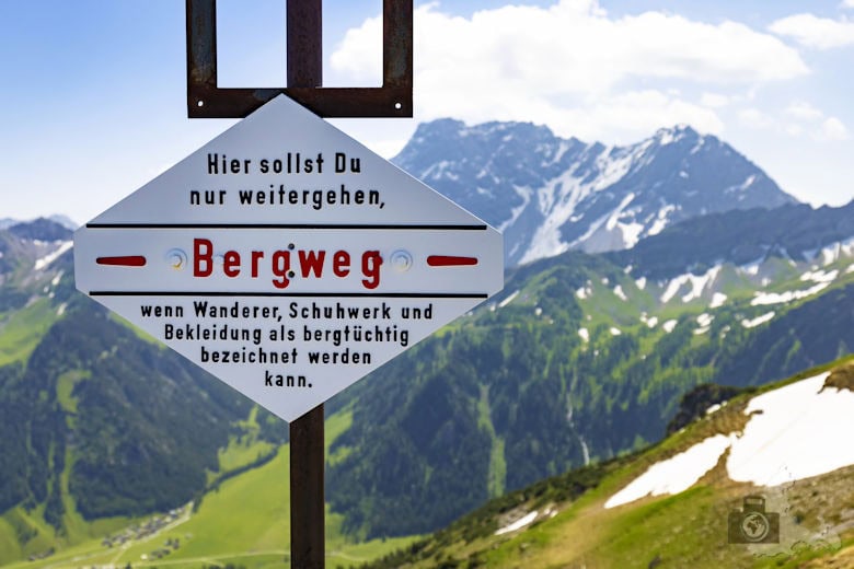 Warnung für Wanderer