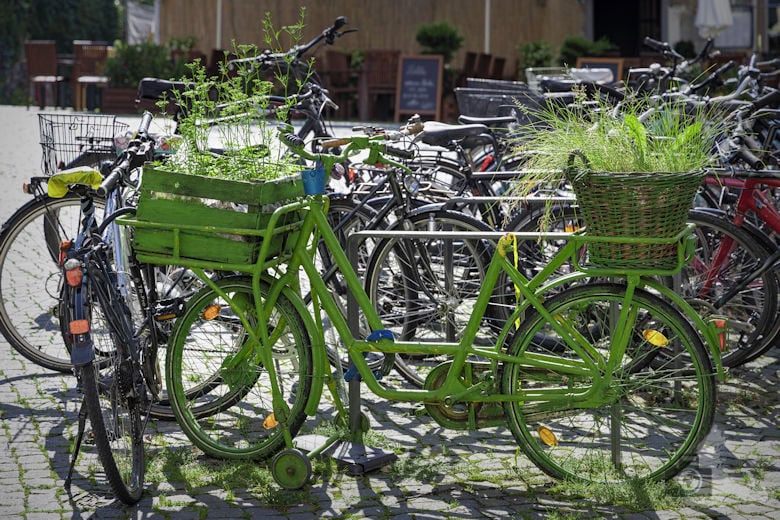 Grünes Fahrrad, Konstanz, Bodensee
