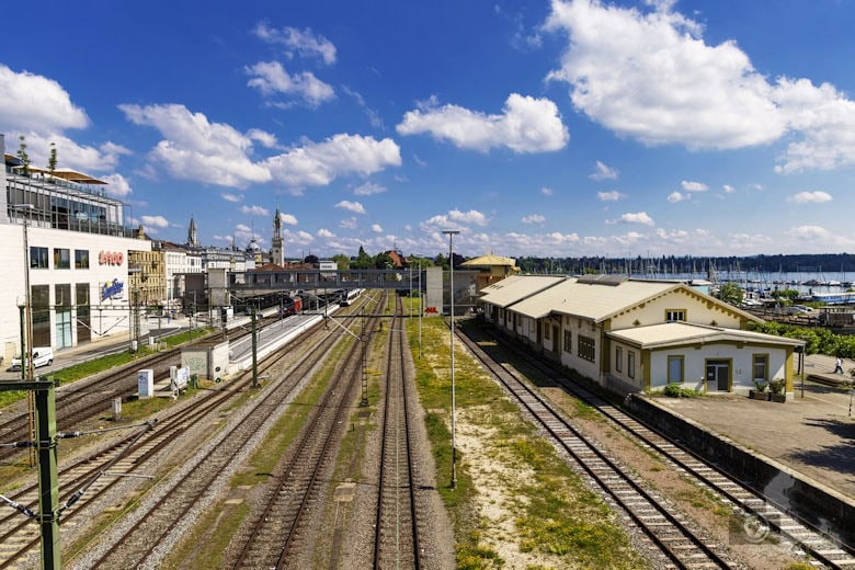 Bahnschienen, Konstanz, Bodensee